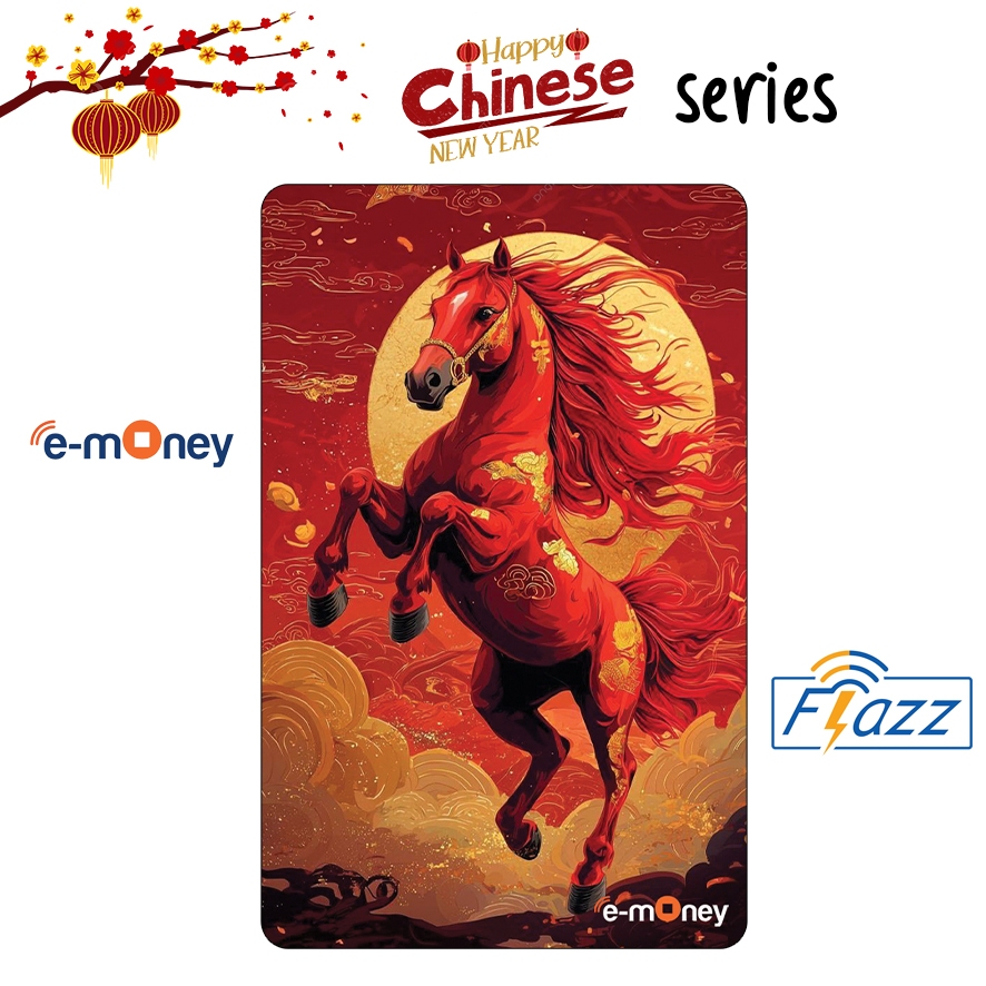 Kartu Emoney / Flazz Gen 2 Imlek Kuda Api - Kartu Etoll BCA Mandiri - Souvenir Imlek