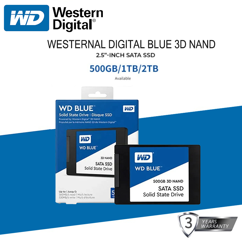 WD Blue SA510 SATA 2.5 inch SSD Internal Storage (500GB/ 1TB/ 2TB) - READY STOCK