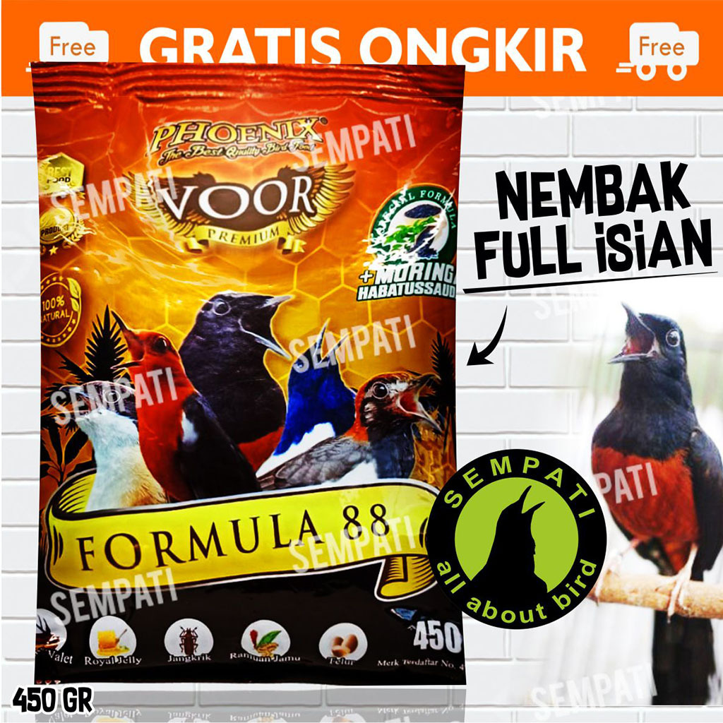 SEMPATI Voer Formula 88 Phoenix Pakan Makanan Pur Burung Murai Batu Beo Anis Cucak Poksay Kacer Pent