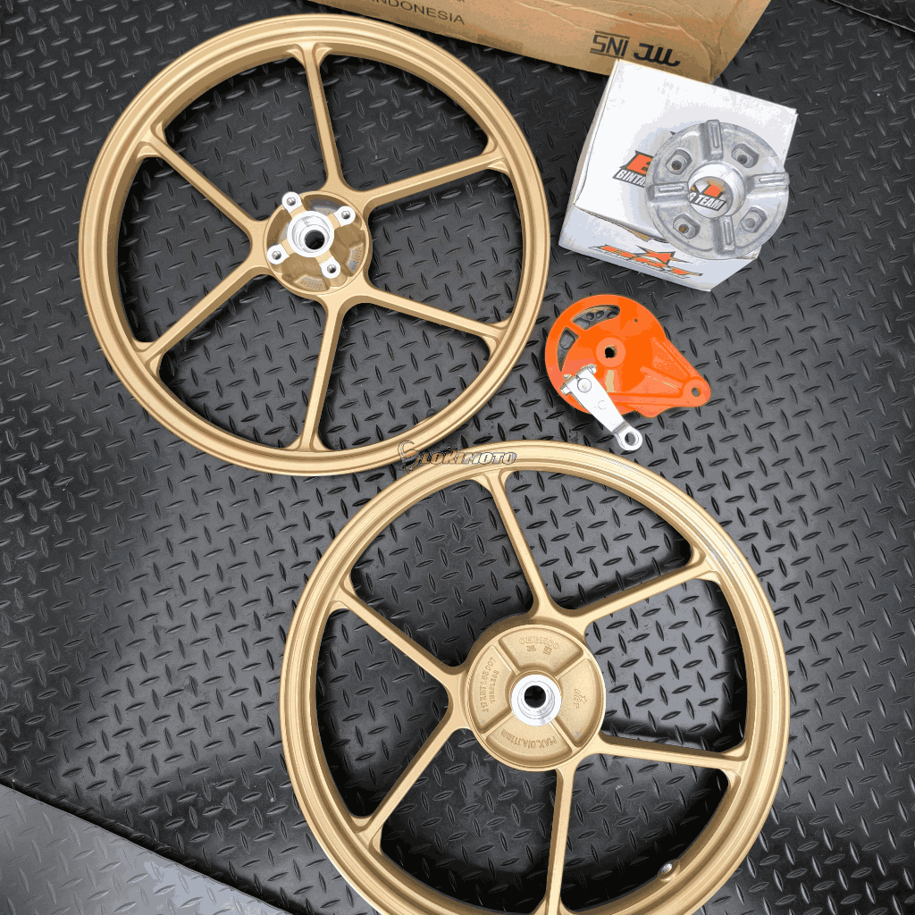 Velg Racing BRT Chemco Jupiter Z Fizr 17 160 185 Silver Gold Tubeless