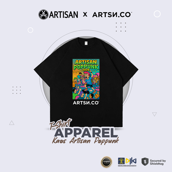 ARTISAN Merchandise T-Shirt - Apparel Pop Punk Kaos Oversize Hitam