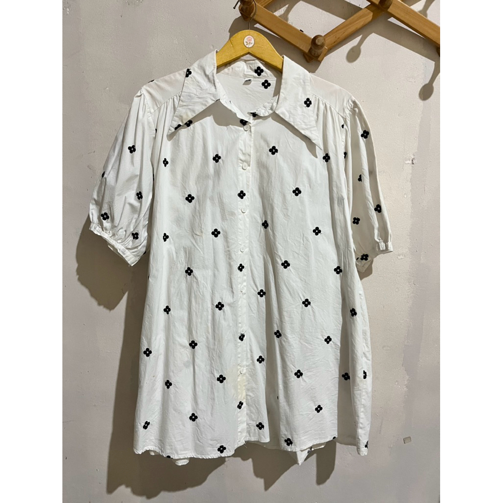 midi dress wanita / midi dress katun poplin / dress wanita preloved