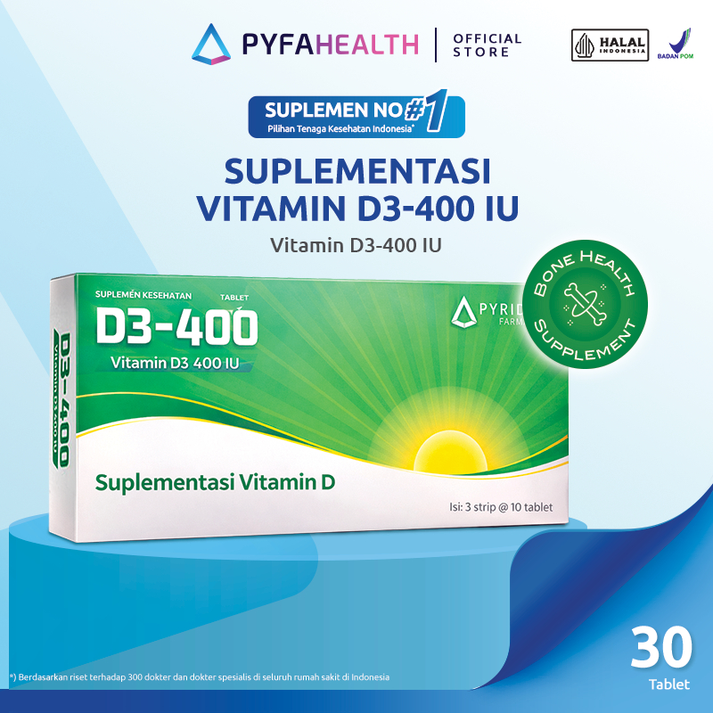 D3-400 Suplemen Vitamin D3 400 IU - 30 Tablet