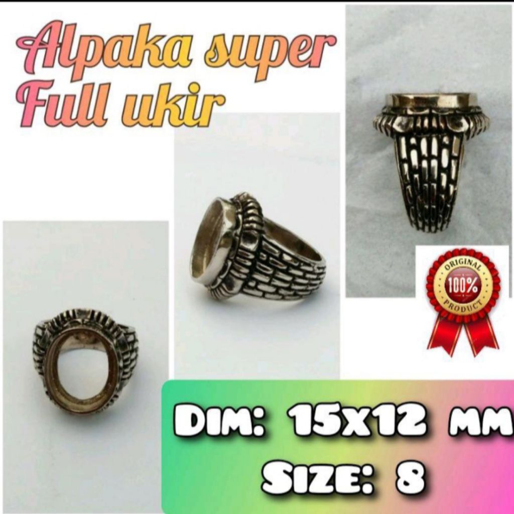 emban alpaka super full ukir Bali untuk batu akik Full.07