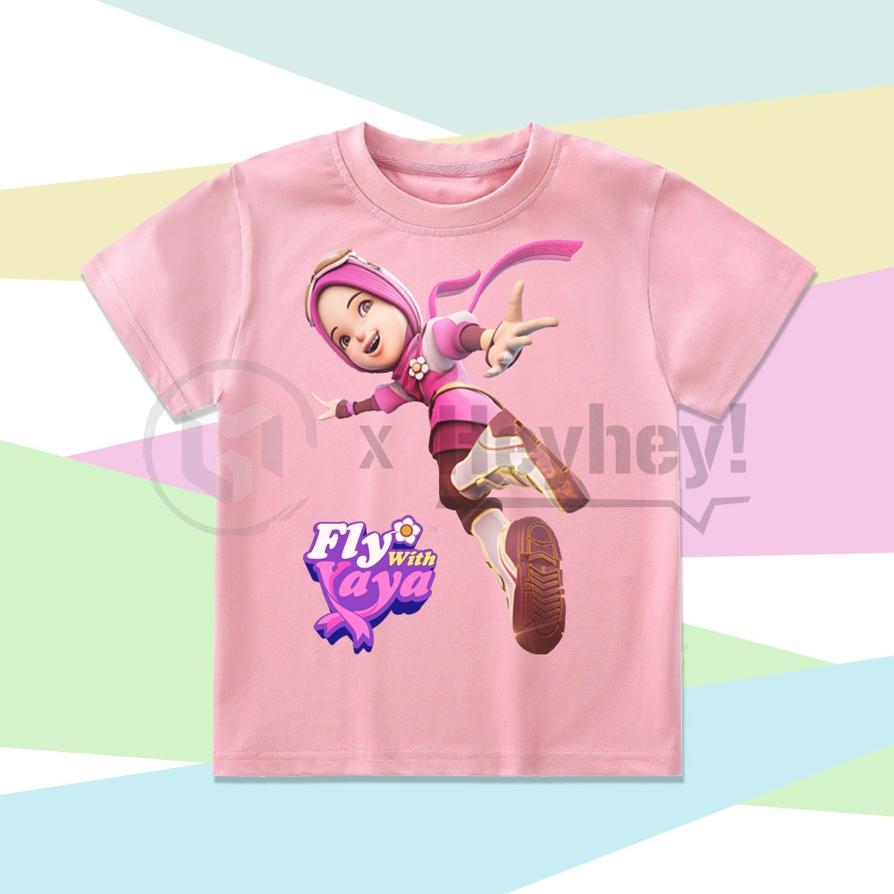 Baju Kaos Anak Yaya Fly With Yaya Gratis Cetak Nama