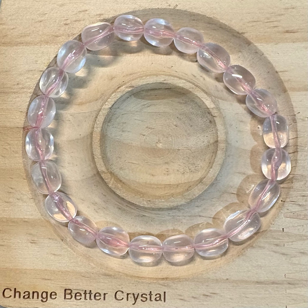 Gelang Batu Alam Natural Star Rose Quartz Barrel Irregular HQ