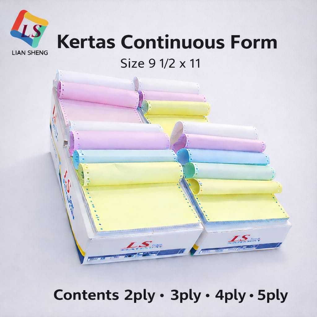 Continuous Form NCR Kertas Printer Dot Matrix 241mm (Continuous Form) 2ply 3ply 4ply 5ply