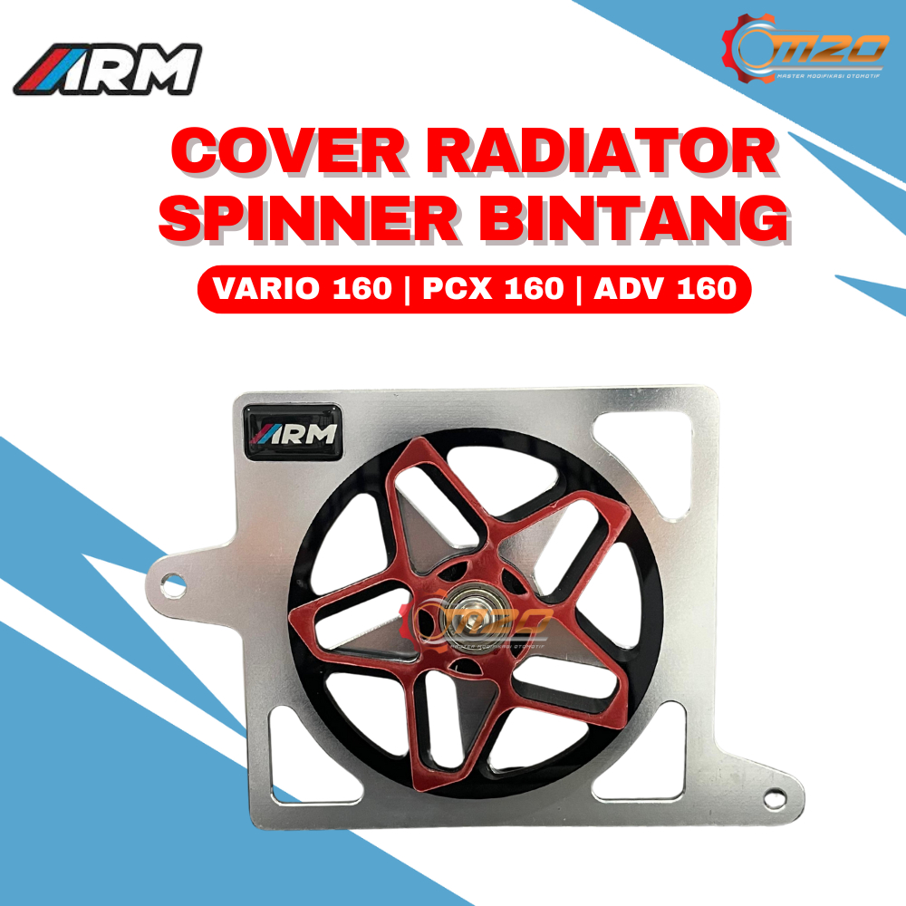 Cover Radiator ARM Spinner Bintang Vario 160 PCX ADV Stylo 160 3D Arumi Aksesoris Motor Full CNC - M