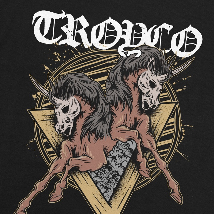 Troy Company Tshirt Black Horseskull - Kaos Lengan Pendek Kaos Hitam MTD 3520