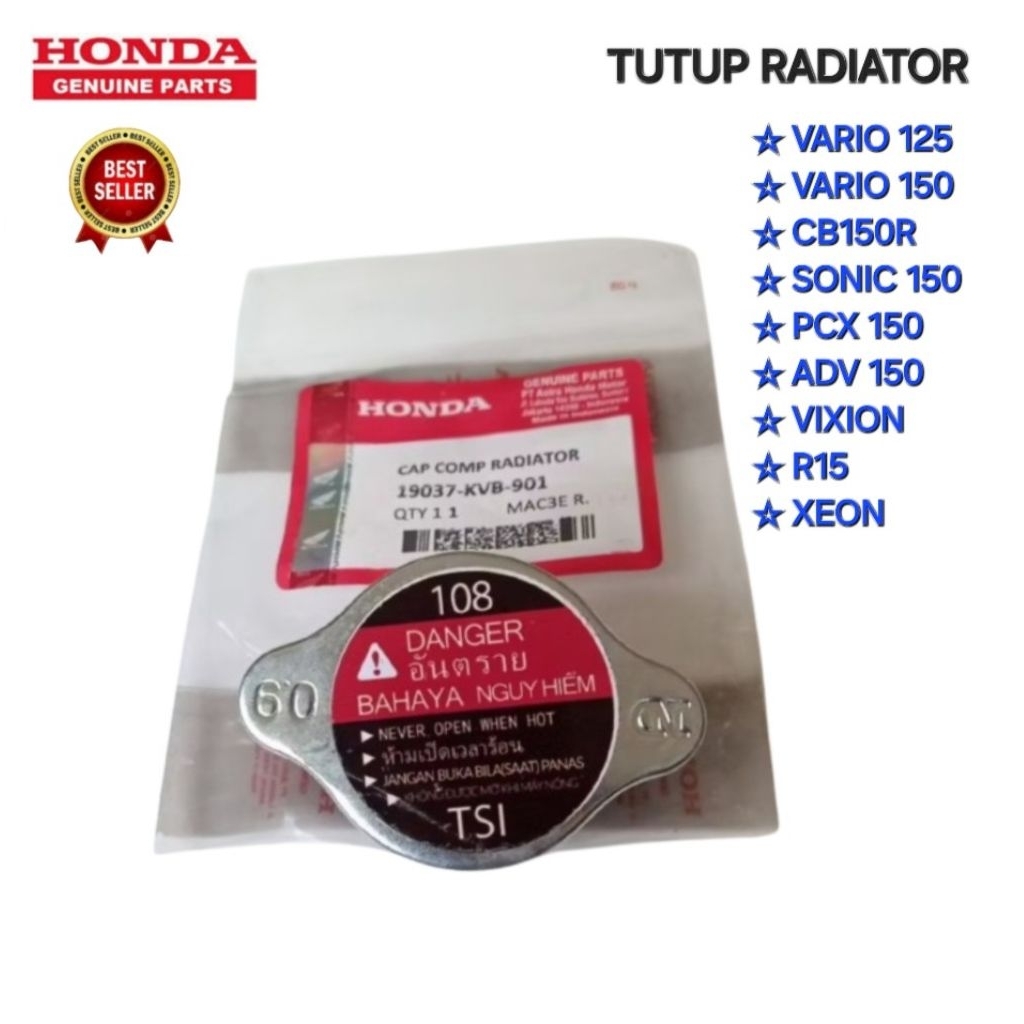 TUTUP RADIATOR VARIO 125 VARIO 150 CB150R SONIC 150 PCX 150 ADV 150 VIXION R15 XEON ORIGINAL HONDA