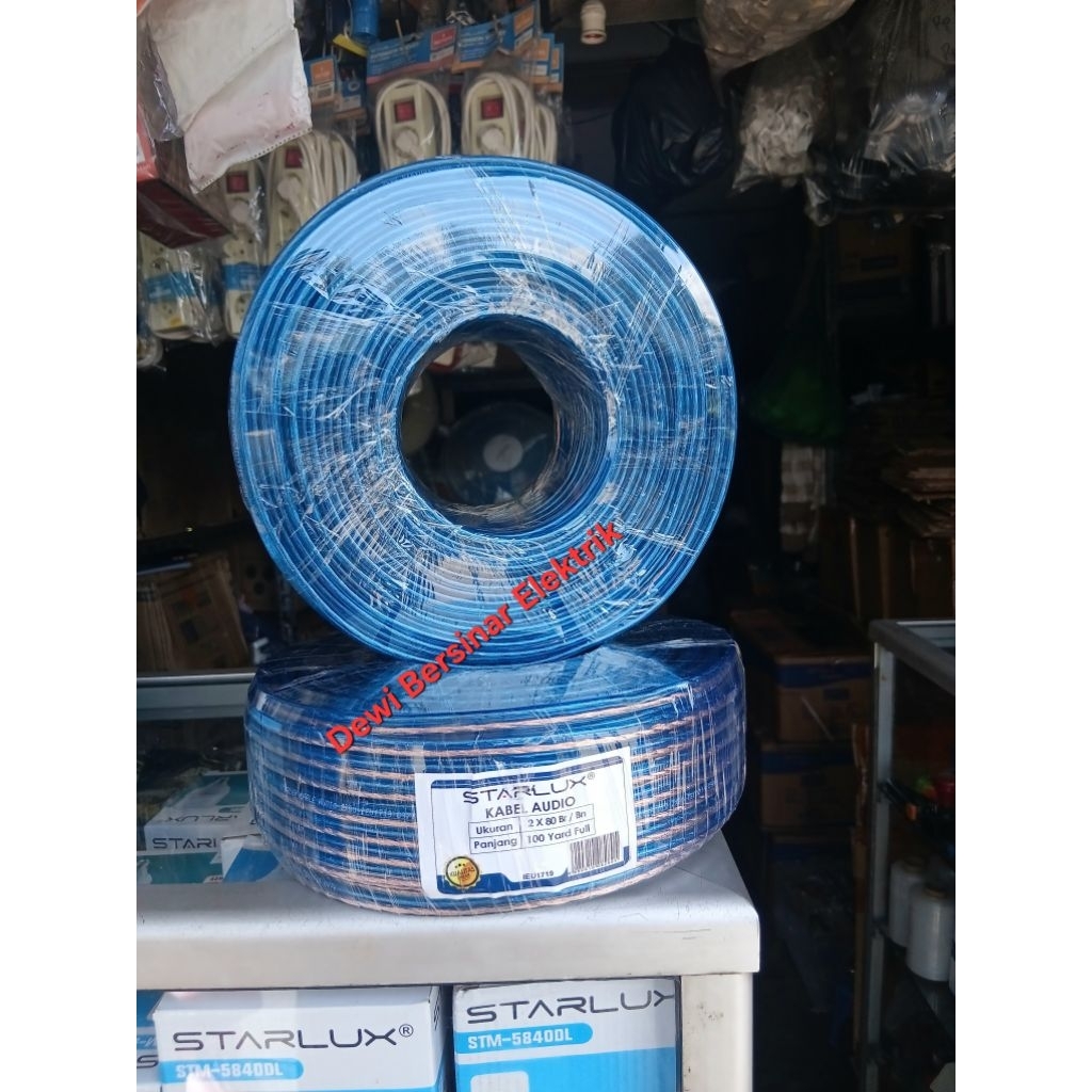 Kabel Listrik Full Tembaga 2x80x100Y Full Starlux Kualitas Terbaik Body Besar - Kabel Audio Tembaga 