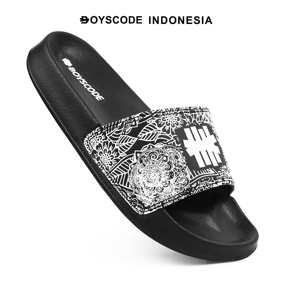 BOYSCODE Sandal Slide Distro Pria Boyscode Batik Logo Petir / Sandal Selop / Sendal Slop Pria