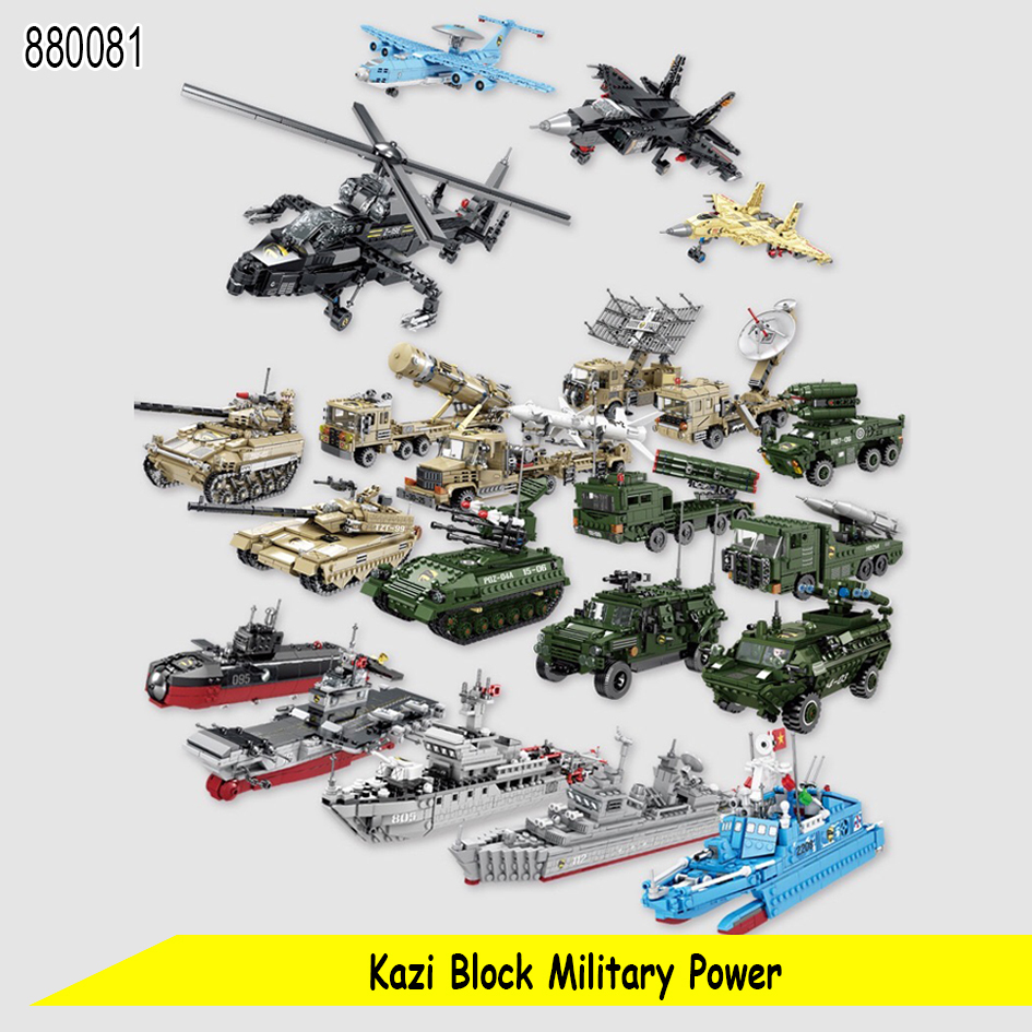 Kazi Mainan Balok Susun Kendaraan Perang Brick Block Military