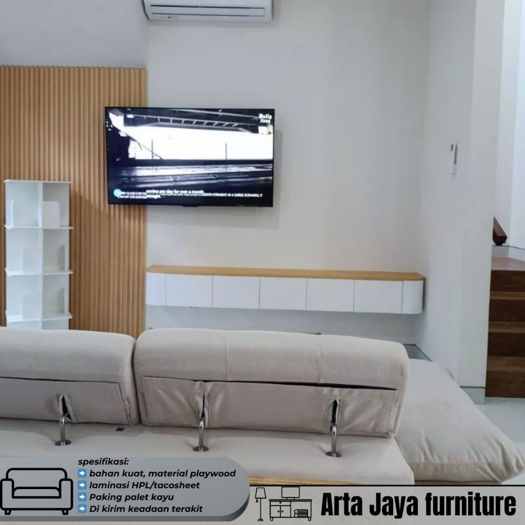 Meja Tv Gantung Minimalis Rak Tv Tempel Dinding Kabinet Tv