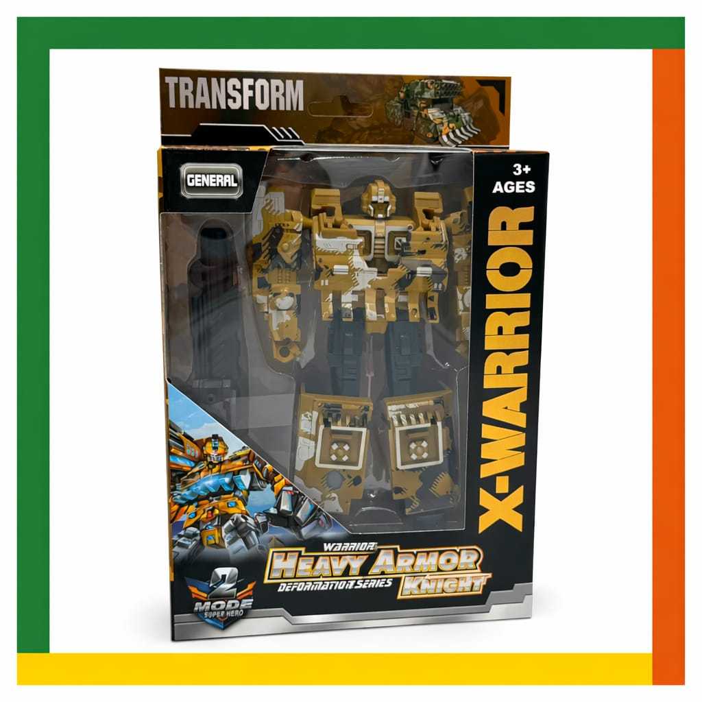 Mainan Robot Tank Transformer Deformation Series Warrior Heavy Armor Knight Robot jadi Mobil