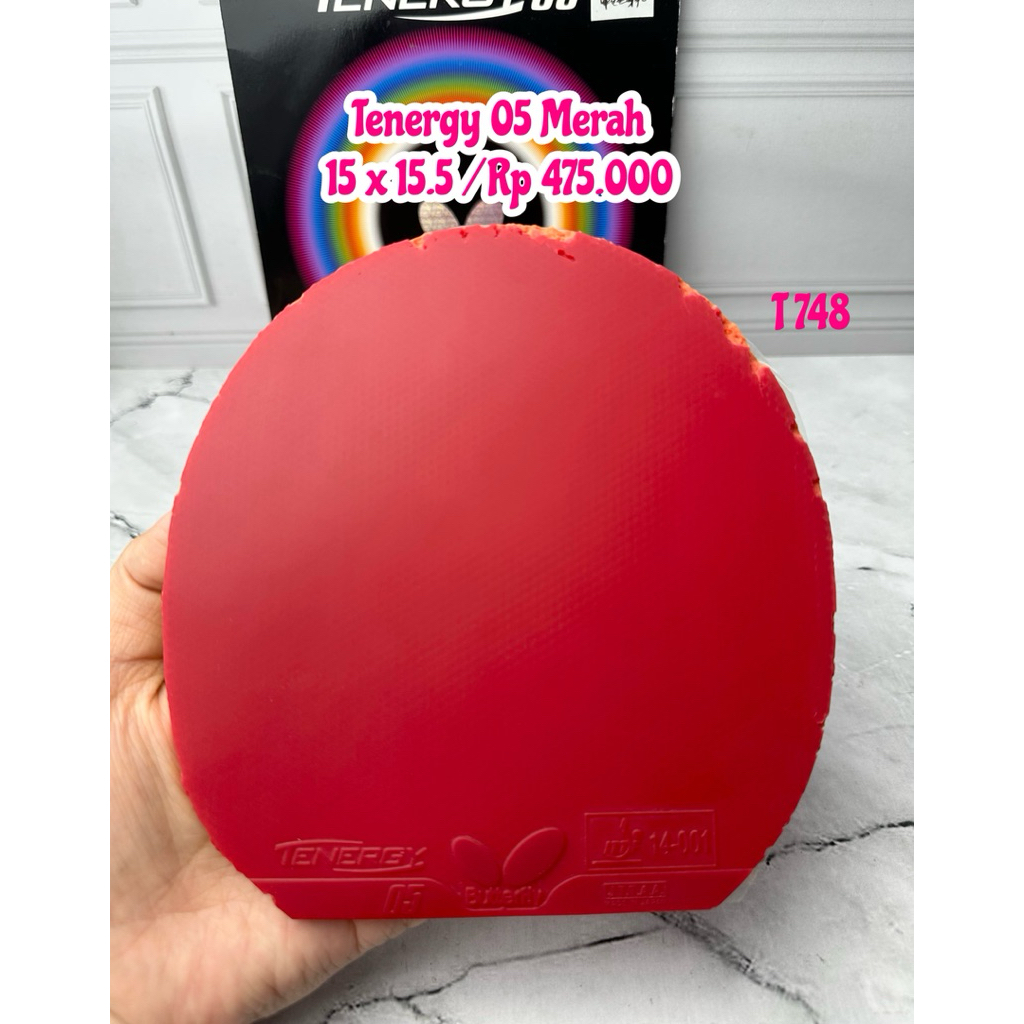 SECOND BET BAT BAD KARET TENIS MEJA PINGPONG TENERGY 05 MERAH ORIGINAL MARKET JEPANG