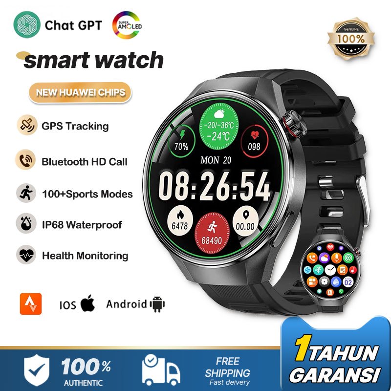 G5 PLUS GPS Smartwatch Original |HUAWEI chip|  Built-in GPS/2.08 AMOLED Screen 150+ Sports Modes Com