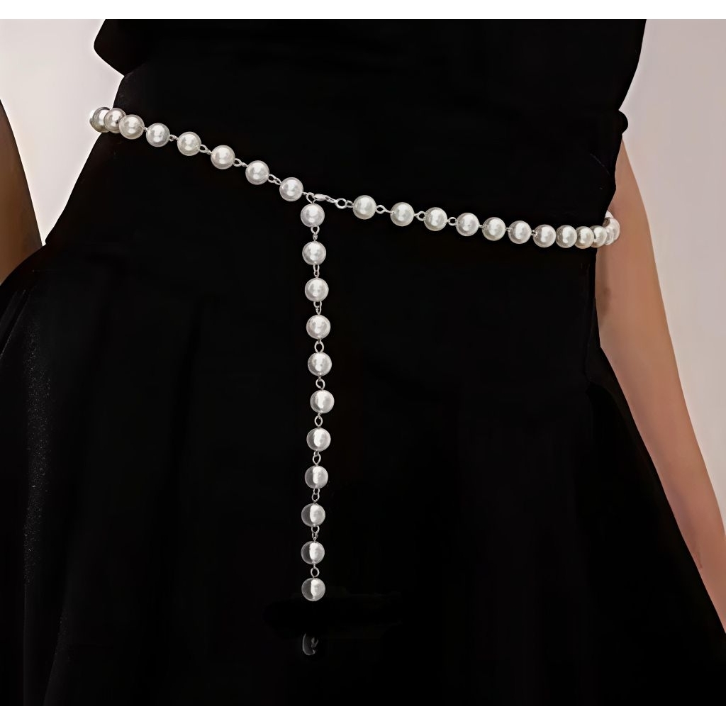 IKAT PINGGANG MUTIARA POLOS SIMPLE MEWAH BELT SABUK PESTA