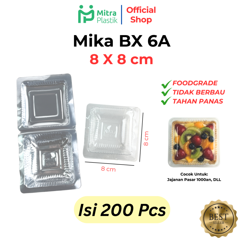 Plastik Mika BX 6A Kotak MIka Box Kue 200 pcs