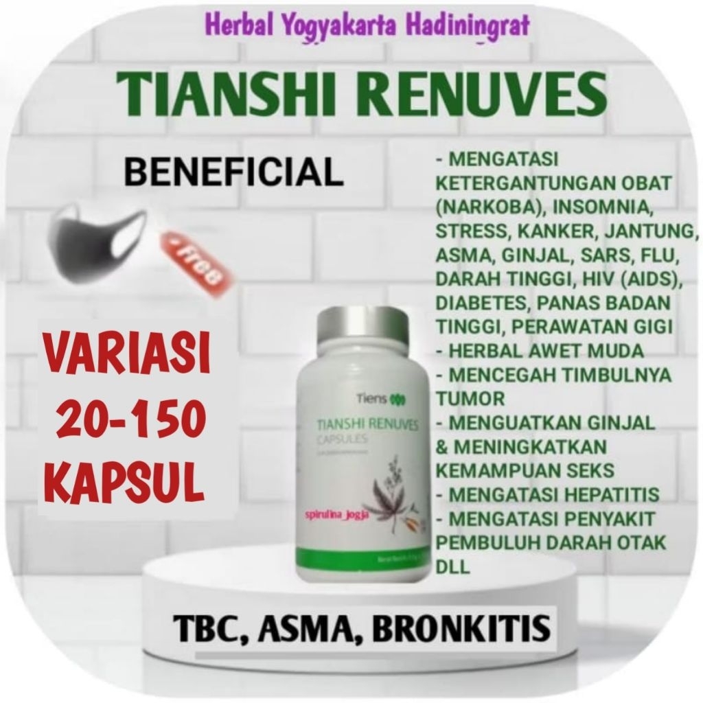 PROMO TIENS RENUVES CAPSULE VITAMIN CINA INSOMNIA SUSAH TIDUR SESAK NAFAS ASMA TBC SARS ASAM URAT