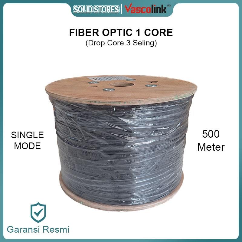 Kabel Drop Wire Optik / DW FO FTTH 1 core /500M