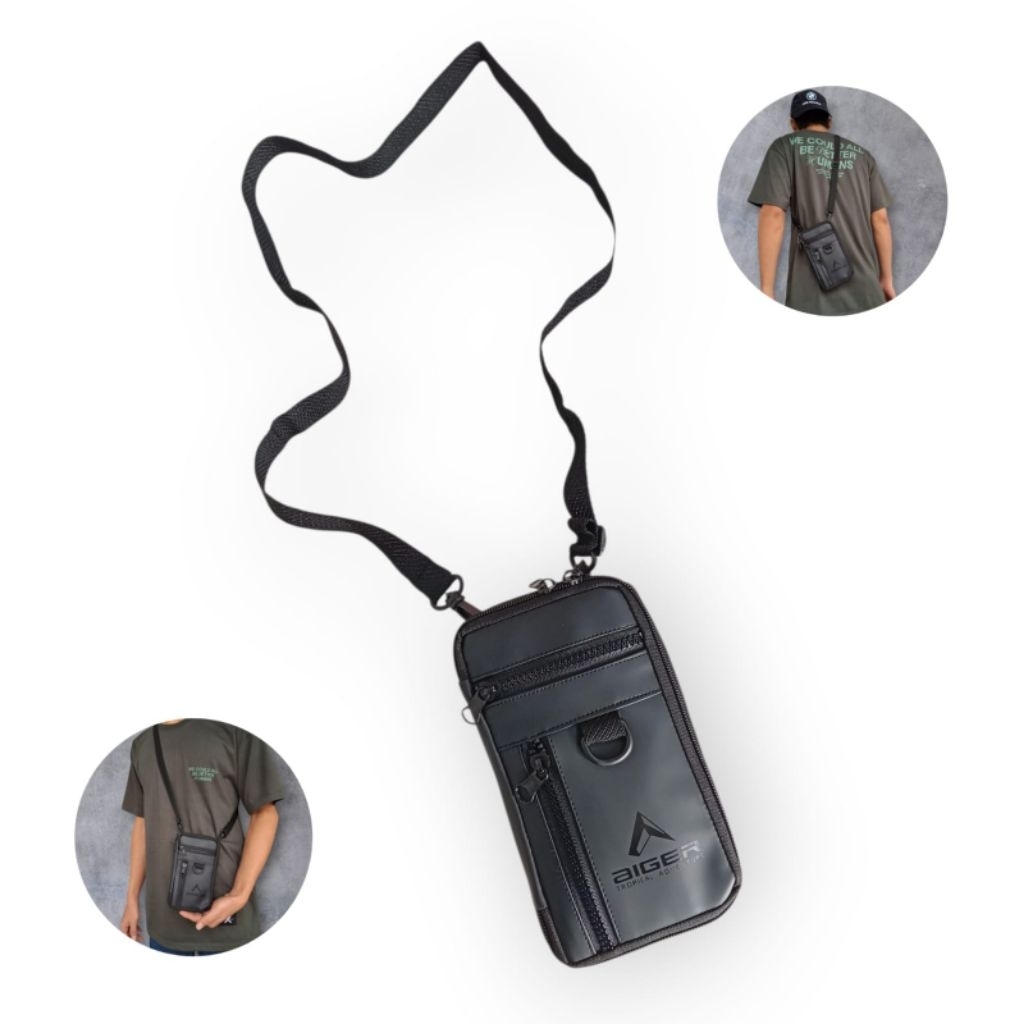 SENTUDU - TAS Hp Pria Bsports Tas Selempang Hp Pria Tas Dompet Hp Gantung Leher Hanging Wallet 2 in 