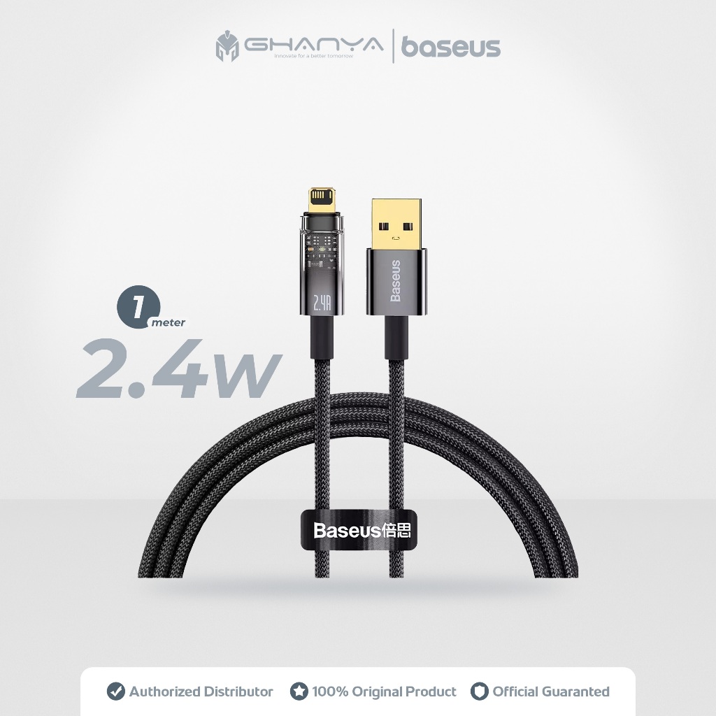 Baseus Kabel Data Explorer Series Auto Power Off Cable USB to Lightning 2.4A Fast Charging Casan Ori