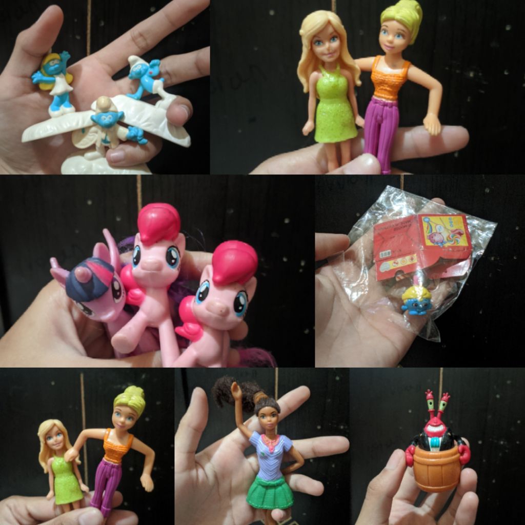 preloved barbie matel , polly pocket , smurf  , little pony SATUAN