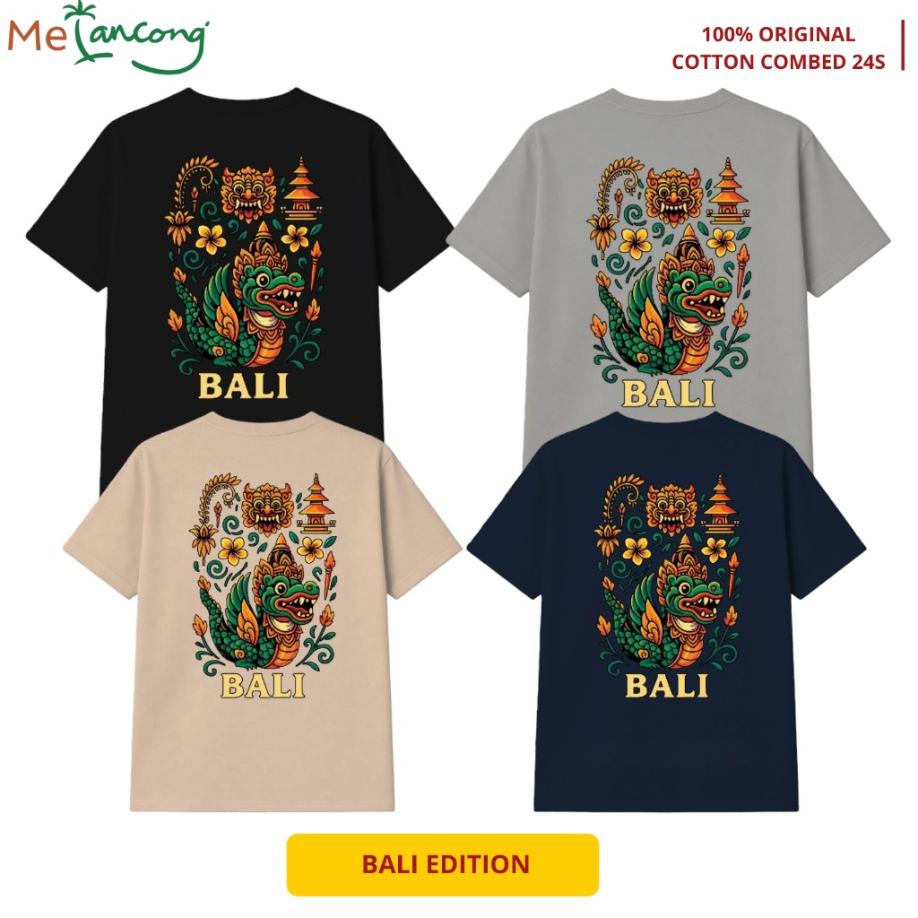 T-shirt Kaos Lengan Pendek Baju Pria Wanita Combed Cowok High Kain Bali KSBL051