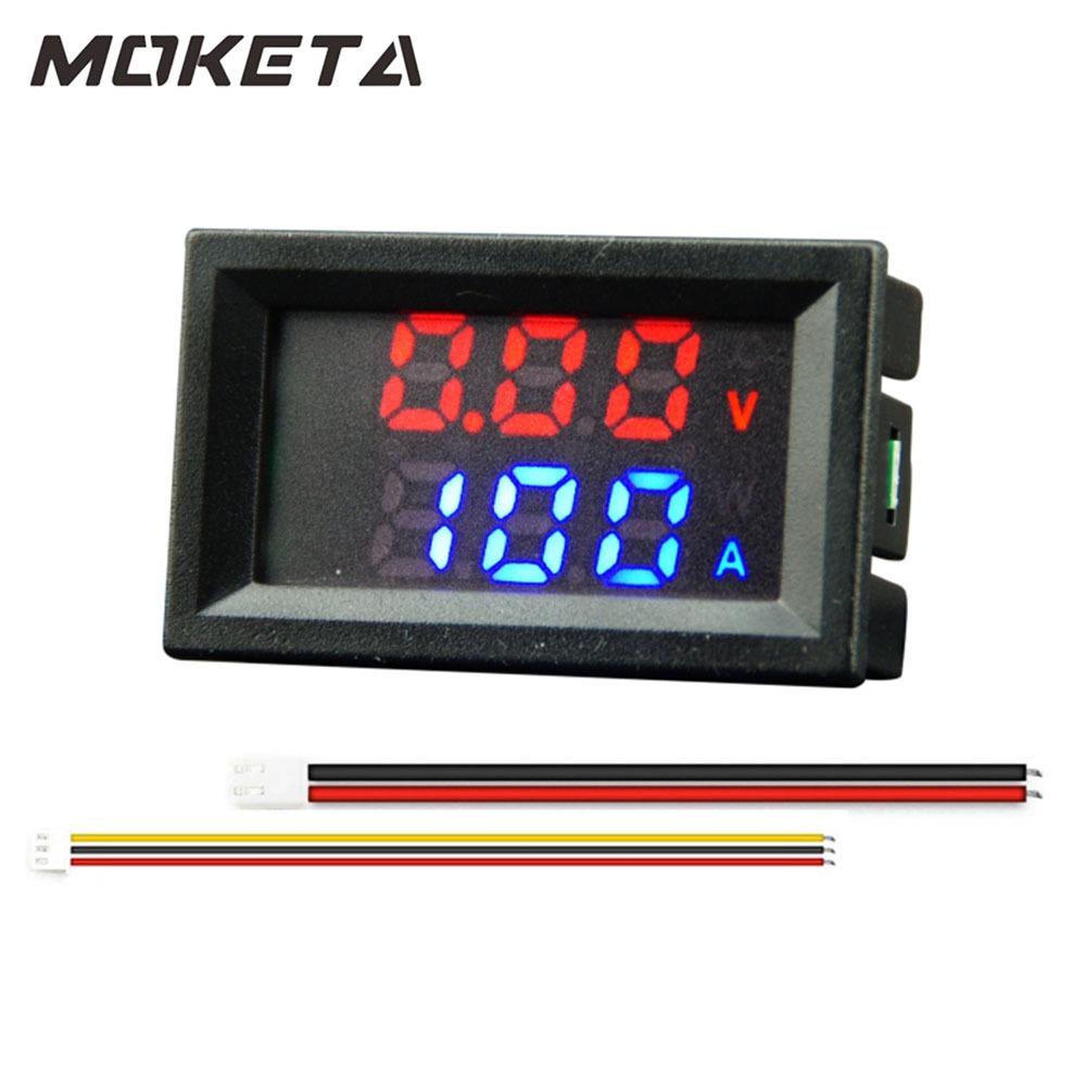 MOKETA  M430 Digital Voltmeter Ammeter Power Meter 10A/50A/100A Amp Voltage Current Meter Tester Red