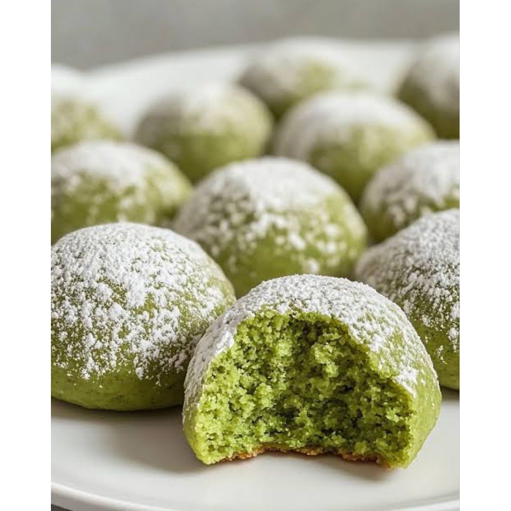 Kue Putri Salju Matcha Manis Lumer Ukuran Toples 600ml / kue Matcha Pandan Red Velvet rasa premium h