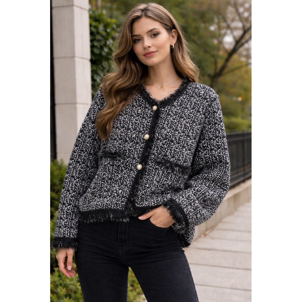 Cardi Blazer Tweed Premium Import