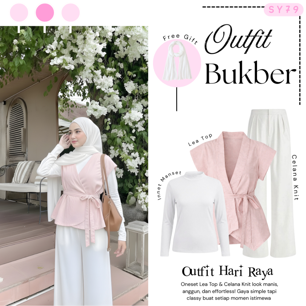 Dara OOTD Remaja Wanita Kekinian ( Pasmina  + Inner + Celana ) One Set Lebaran Terbaru - SY100