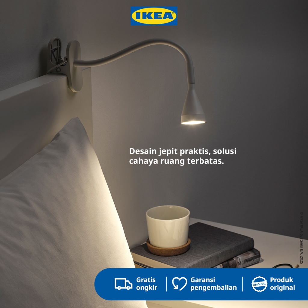 IKEA NAVLINGE Lampu Sorot Jepit LED Putih