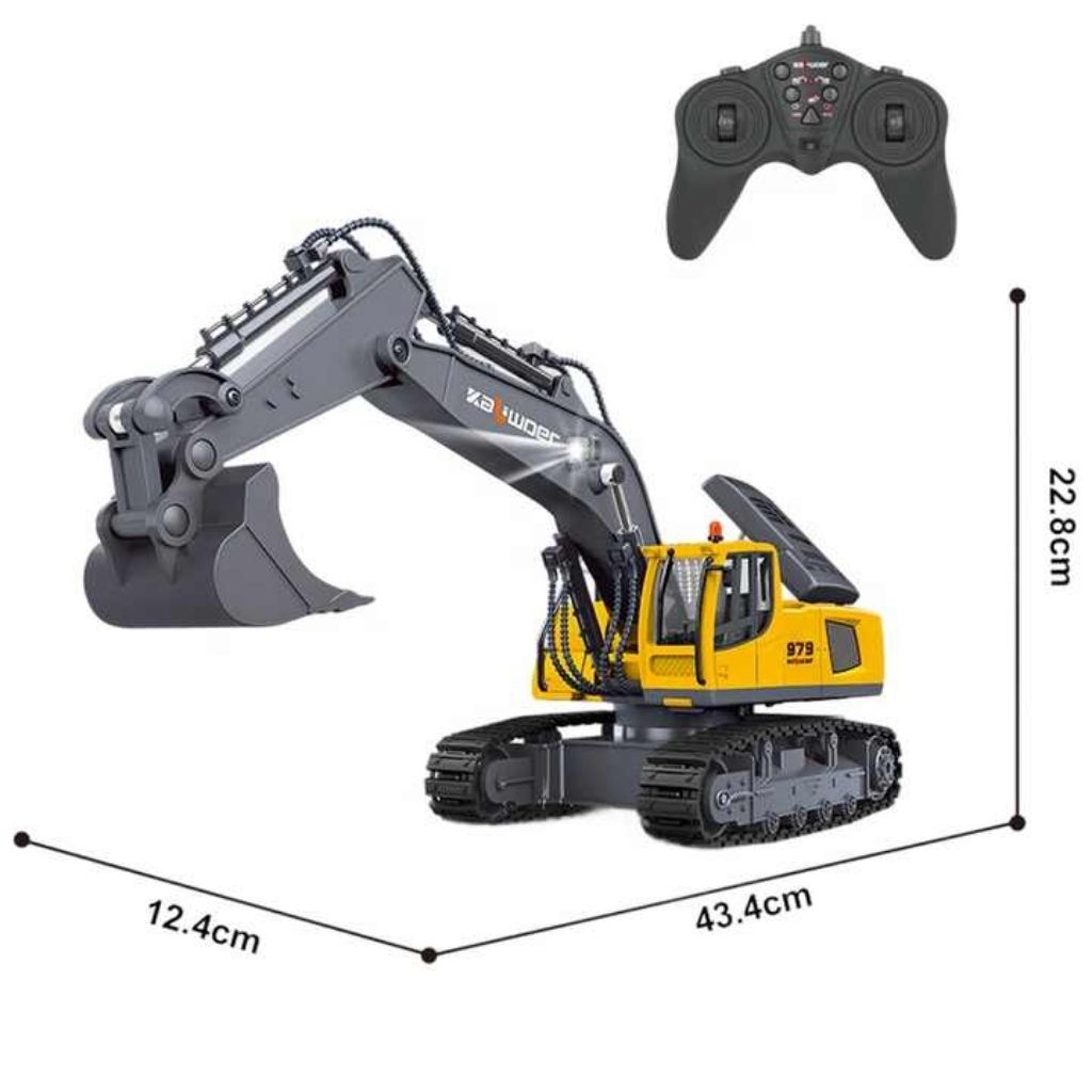 KALIWO by Huina 13550 Scale 1:18 2.4gh Remot Control Excavator (yellow)