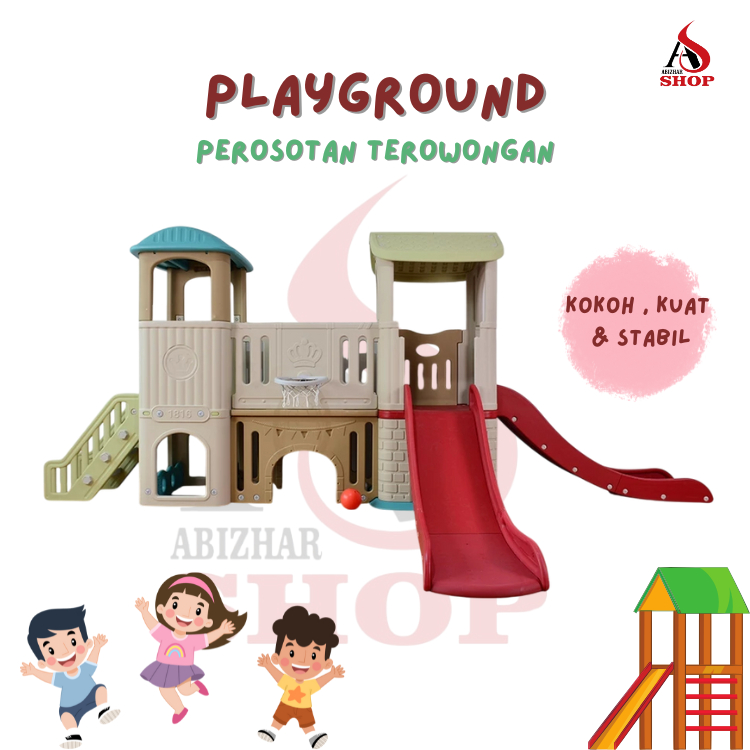 Playhouse Slide 2 Perosotan Playground Indoor Anak | Rumah Mainan Edukatif