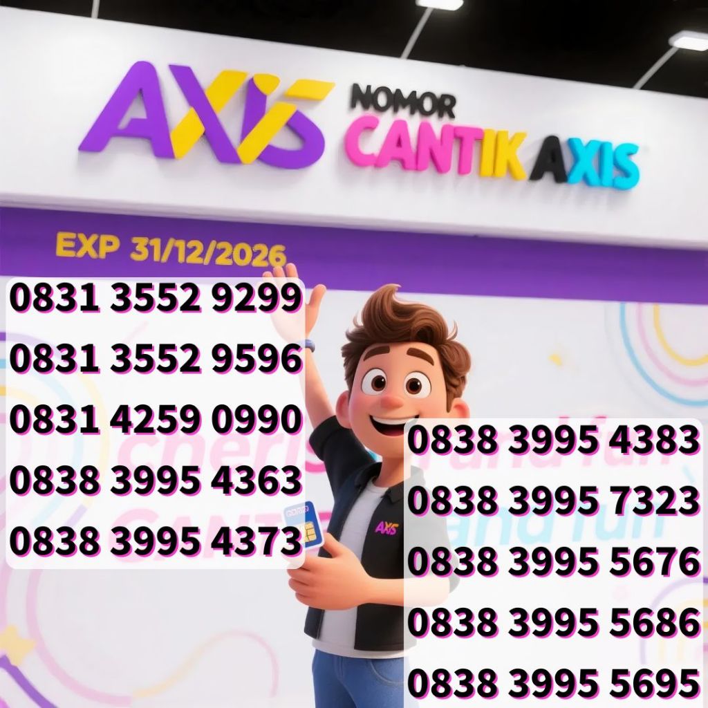 Nomor Cantik Axis Reguler Seri 0831 3552 XXXX Harga 19ribu