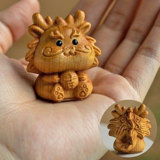 Patung Ukiran|Dekorasi Ukiran Shio Kayu|Hiasan Patung Shio