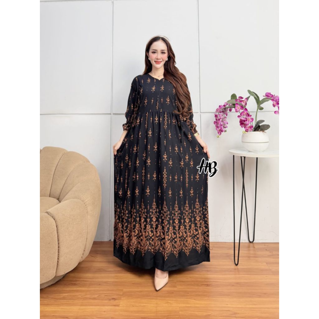 GAMIS JUMBO TERBARU MOTIF KEKINIAN BAHAN RAYON TEBAL