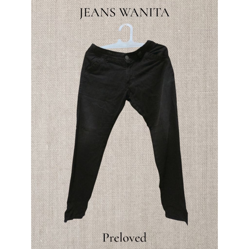 Celana Jeans Wanita Preloved – AIX Jeans Denim & AFRIL Jeans Hitam