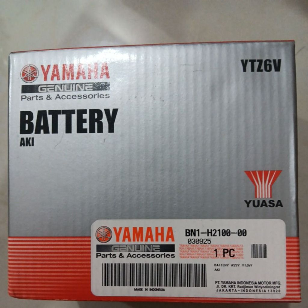 BATTERY YTZ6V YAMAHA GENUINE PART & ACCESSORIES AKI YTZ6V YAMAHA ASLI 100%