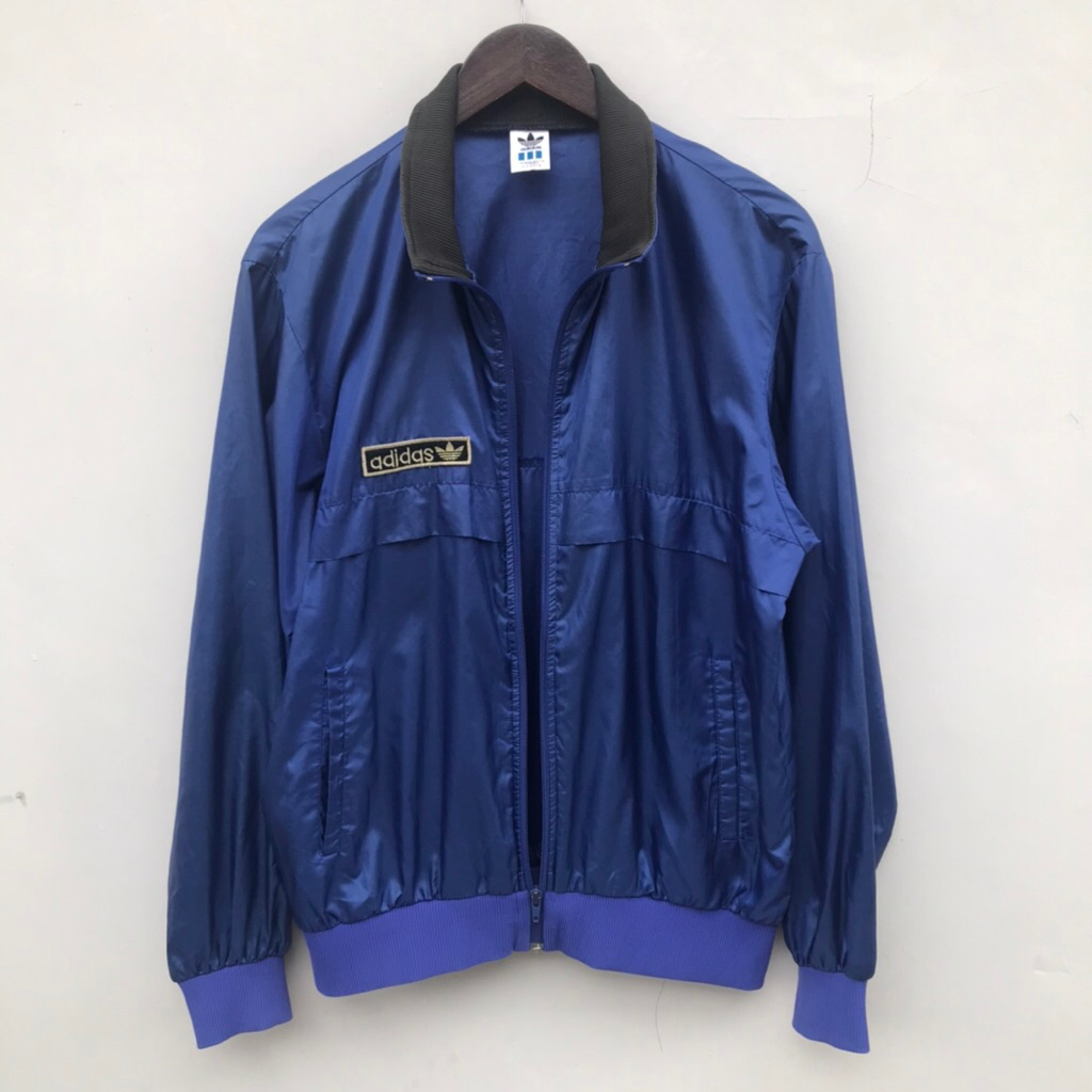 Jaket Vintage by A. Descente Windbreaker Jacket Blue sz Large