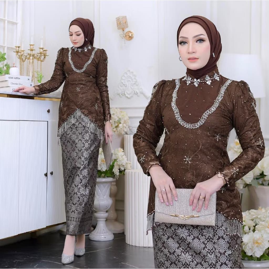 EM(Free Hijab) New Kebaya Fuji Songket / Kebaya Modern / Kebaya Terbaru /Kebaya Wisuda