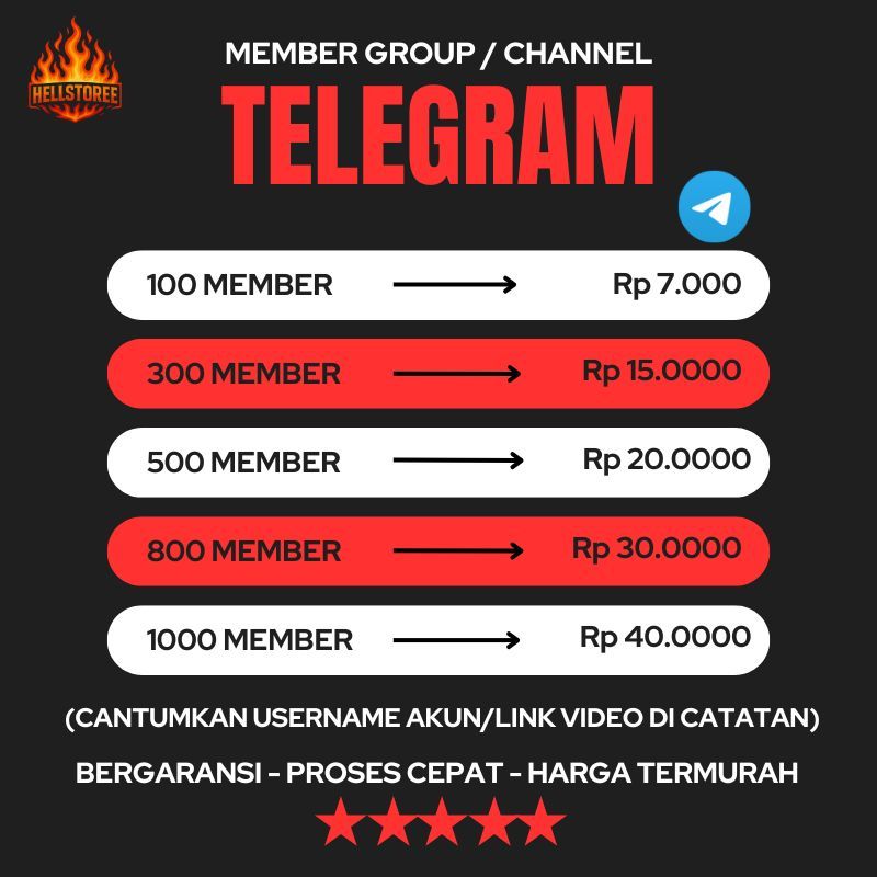 PROMO MEMBER GRUP TELEGRAM PERMANEN BERGARANSI, PENAMBAH SUBSCRIBE CHANNEL TELEGRAM - HELLSTOREE