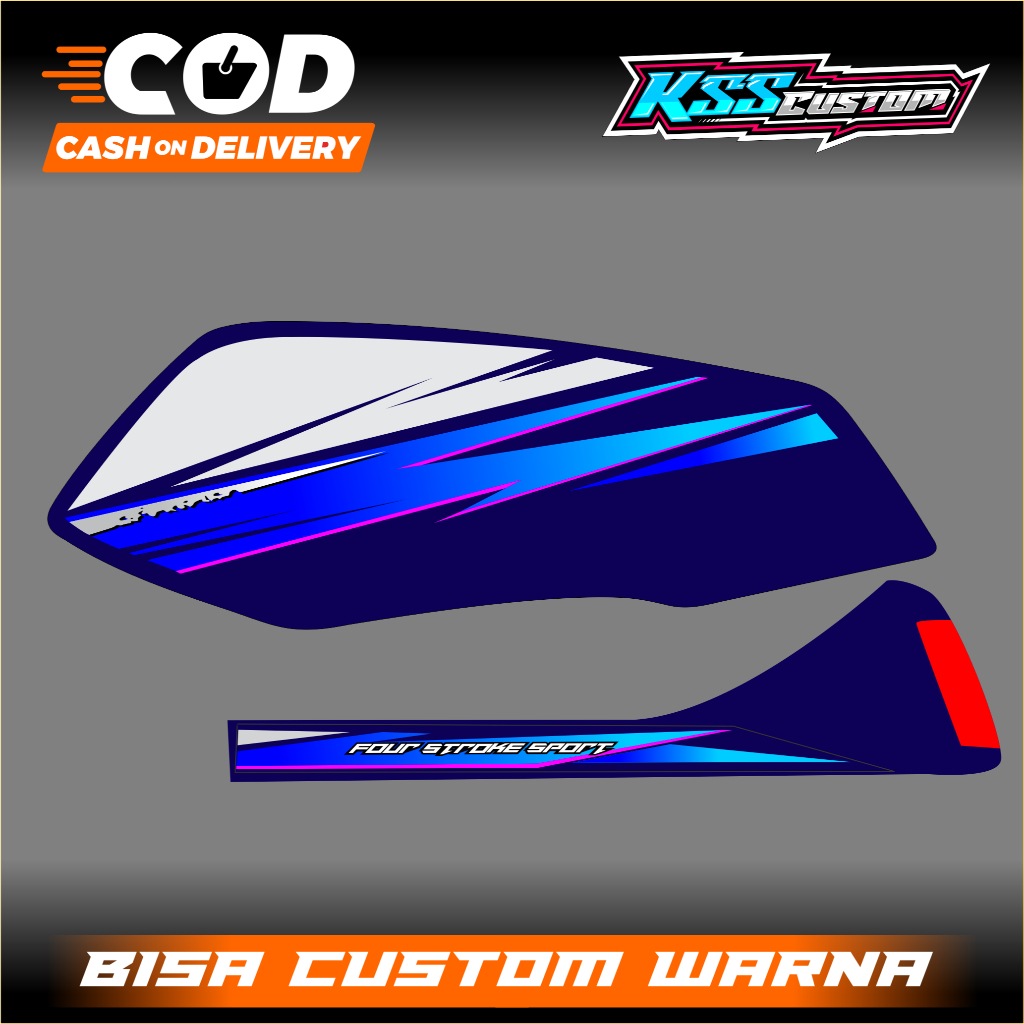 striping gl pro gl max bahan uv transparan - striping gl transparan body biru