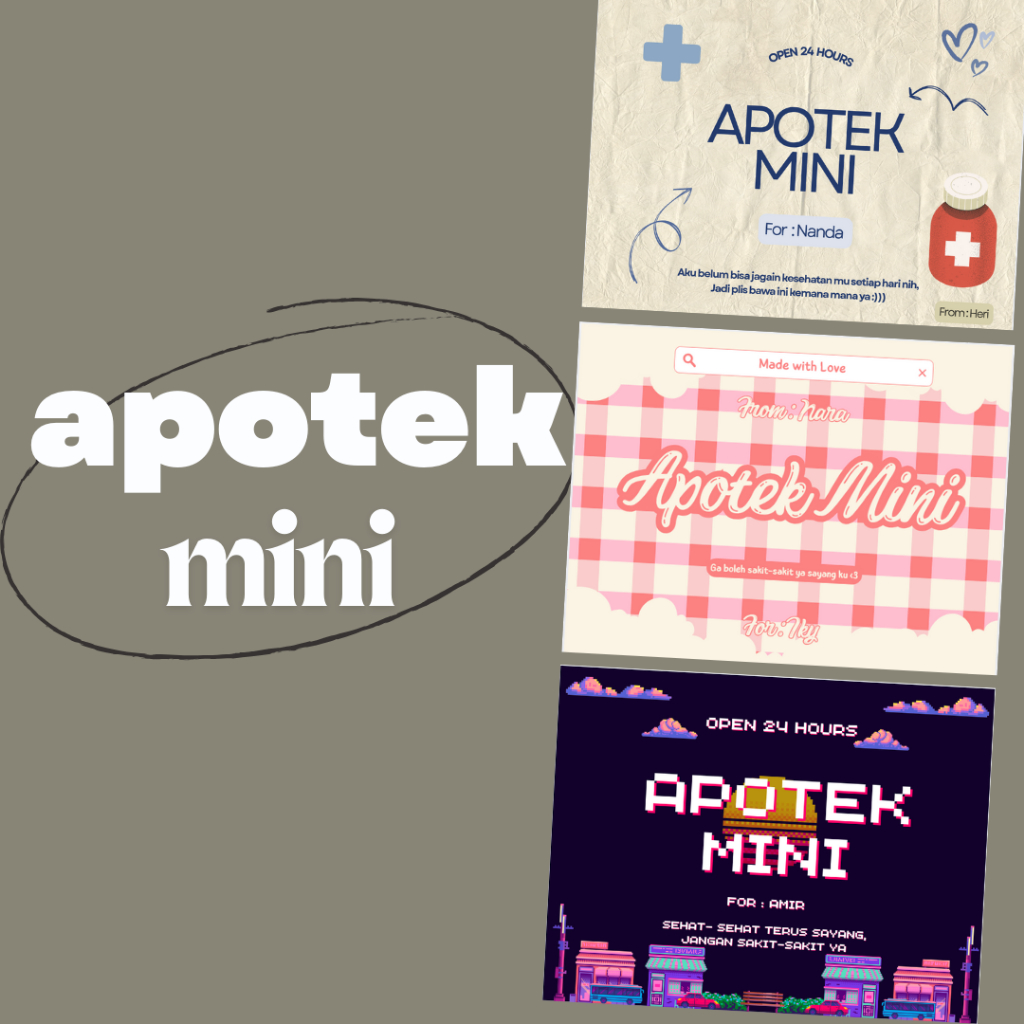 Apotek Mini |  Kotak Obat | Kado Pacar | Kado Untuk Orang Sakit | Kado Untuk Pacar Sakit