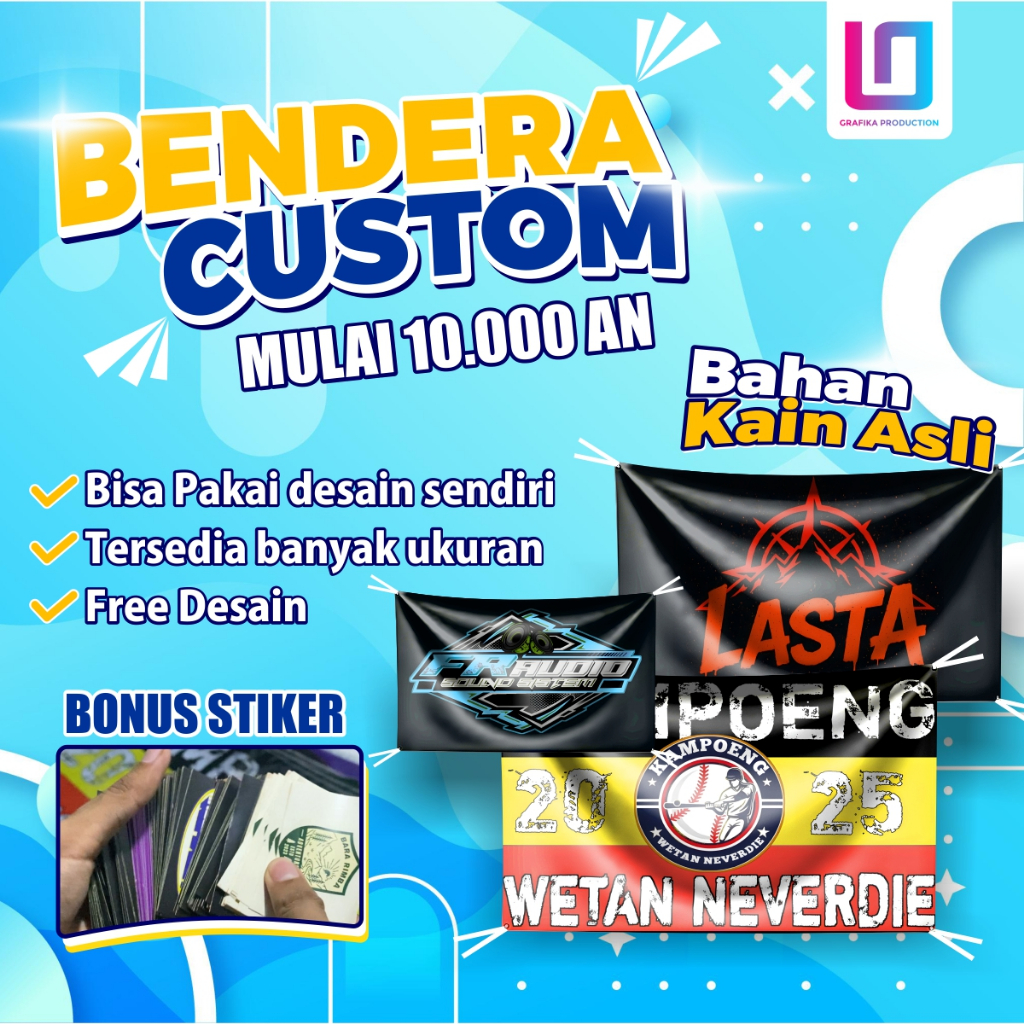 CUSTOM BENDERA MURAH / CETAK BENDERA CUSTOM MURAH / CUSTOM BENDERA