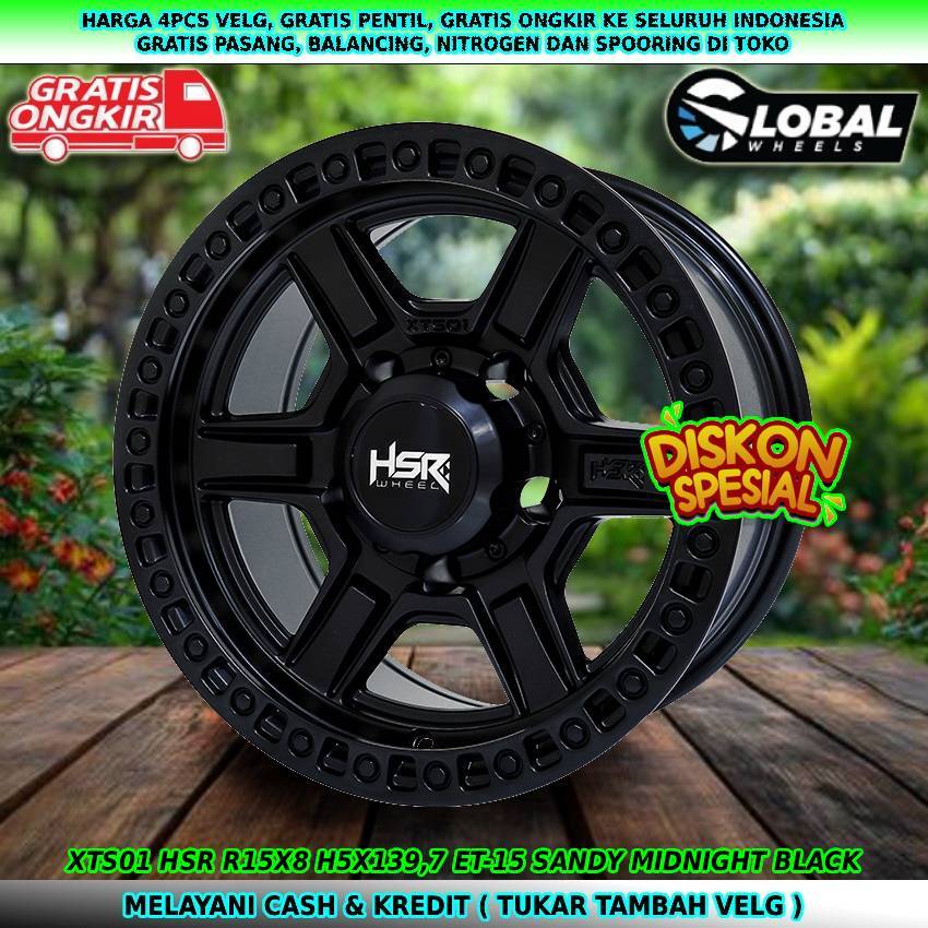 Velg R15 velg mobil Feroza| Taft| CJ| Escudo| Jimny| Katana| Sidekick| dll velg hsr xts01 R15