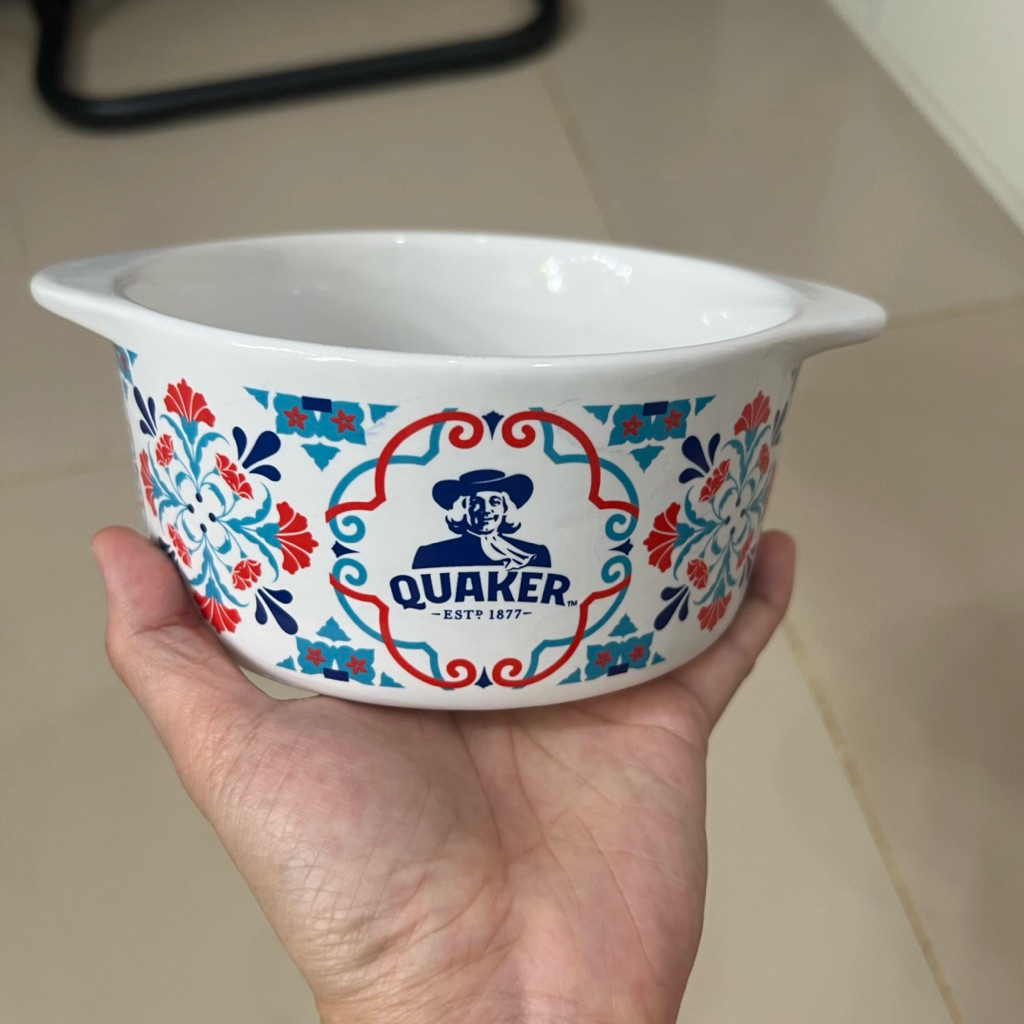 Kopin Porcelain X Quaker Oat Mangkok Keramik Tebal Limited Edition / Ceramic Cereal Soup Bowl