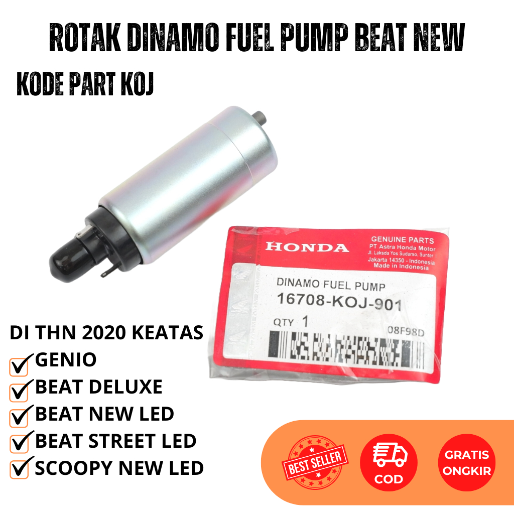Rotak Dinamo Fuel Pump Genio - Beat Deluxe 2020 - Beat Street LED - Rotak Pompa Bensin Scoopy New LE